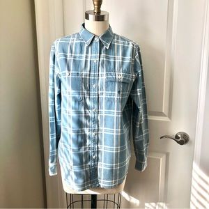 Ralph Lauren Light Blue Plaid Button up Utility Shirt